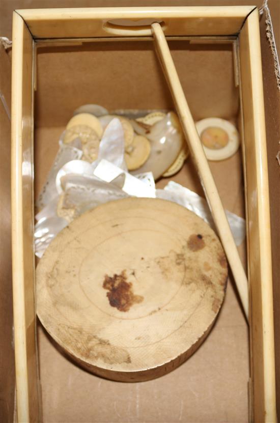 Group of ivory and MOP items